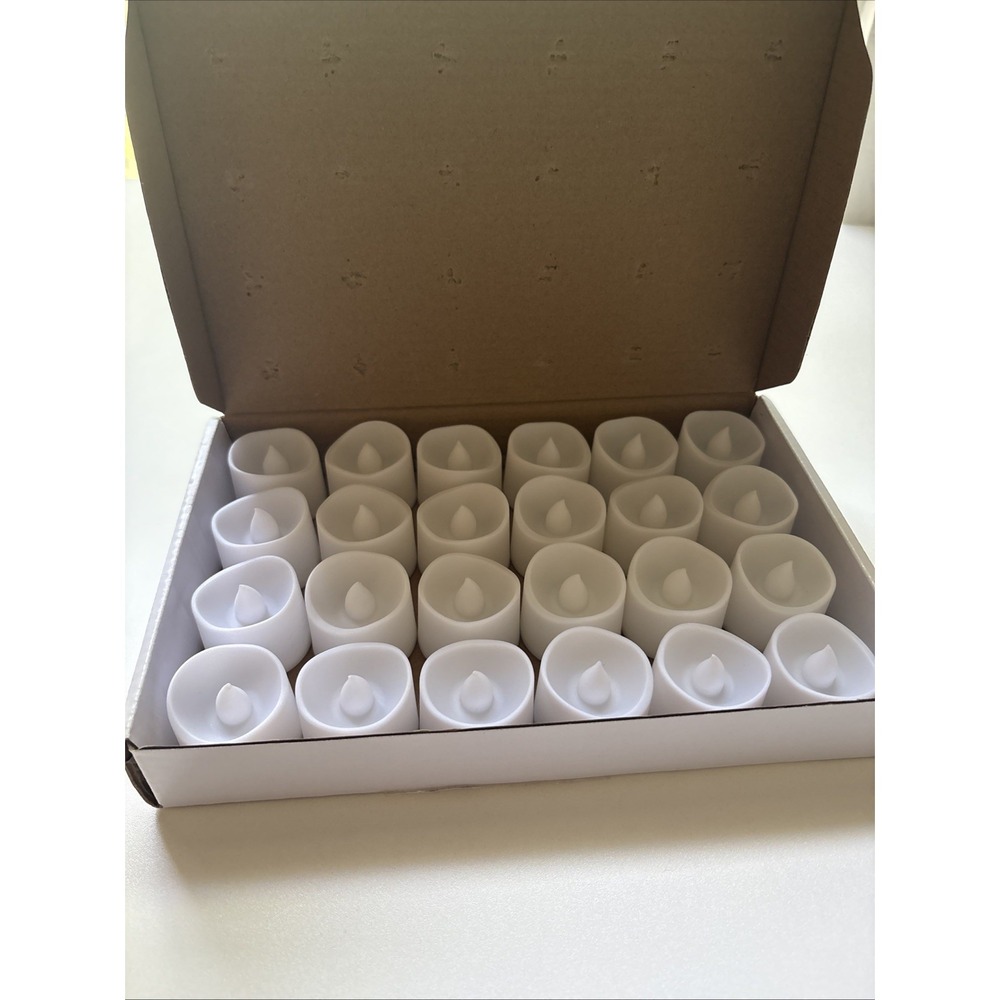 Battery Operated 24 LED Tea Lights CR2032 Flickering Flame Flameless Candles